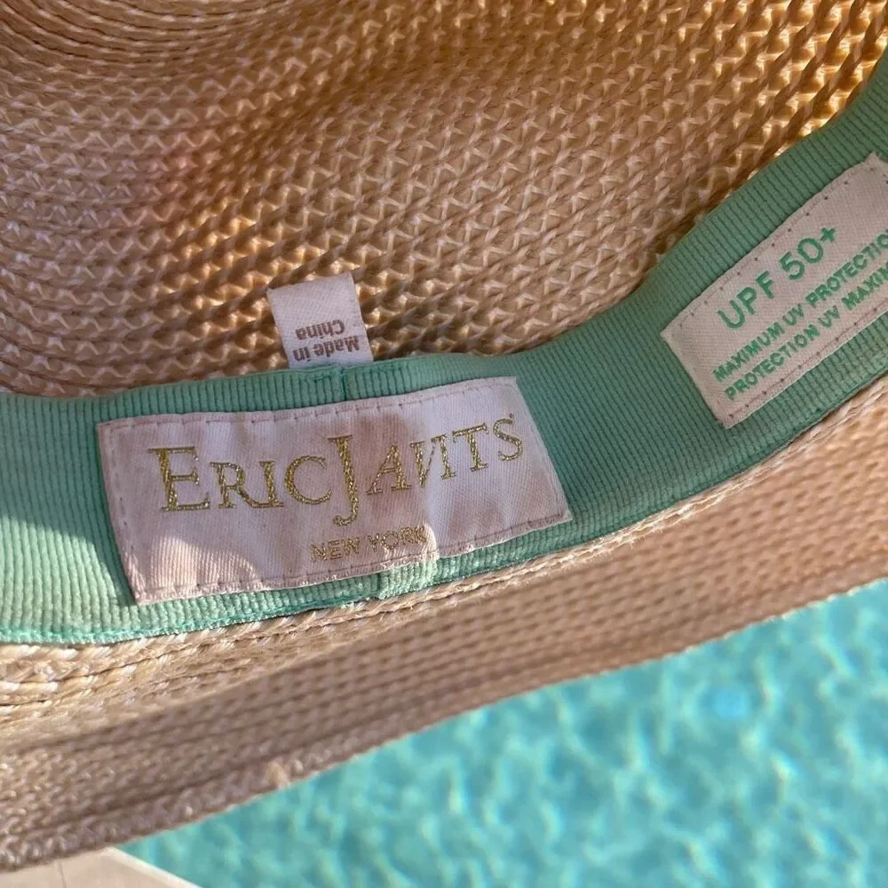 Eric Javits Wide-Brim Straw Sun Hat in Natural Cream